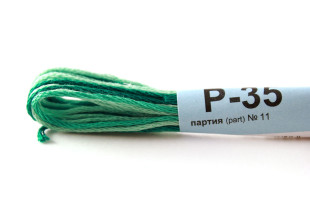 Мулине меланж Р-35 изумрудный-бл.бирюзовый