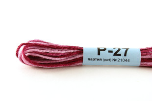 Мулине меланж Р-27 бордовый-св.розовый