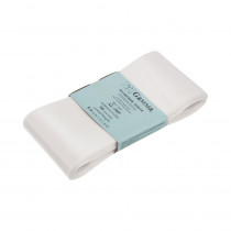 Лента атласная 50 мм ( 2 ") "Gamma" ФАСОВКА 5.4 м №001 белый