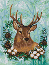 Кристальная ( алмазная) мозаика  " ФРЕЯ" ALVK- 93 " Праздничный олень" 30 х 40 см