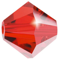 Бусина Чехия Preciosa биконусы 451- 69- 302 цветн. 5. 7 х 6 мм красный ( lt. siam 90070)  12 штук